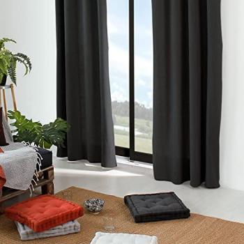 Rideau Chic 140x240 cm avec Franges Marron