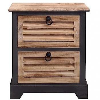 Mesita de Noche Rebecca 2 Cajones Madera 45x42x29
