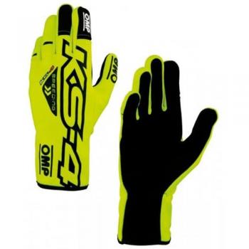 Guanti da Karting XS OMP KB0-2750 con Design Giallo e Nero