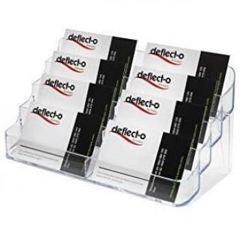 Porte-cartes de visite Deflecto 8 compartiments Transparent