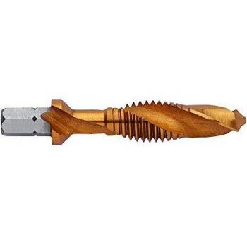 Exact SGE ROTAPLUS+ M5 1/4 Schaft – Hochgeschwindigkeitsstahl E, TiN‑Beschichtung (DIN 3126)