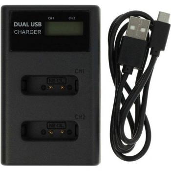 VH‑BW Chargeur USB Double – Compatibilité Canon PowerShot & Caméras DSLR/Action avec écran LED