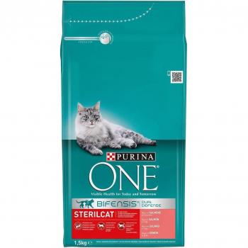 Purina One Crocchette Gatti Adulto Sterilizzati Salmone e Grano 1,5 kg