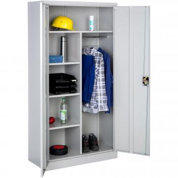 Ripostiglio Metallo Tectake 180x90x40 cm, 6 Scaffali, Asta per Abbigliamento