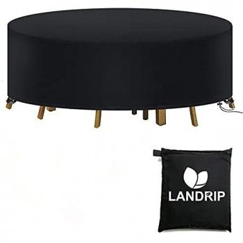 Housse de Table de Jardin Ronde Coupe-Vent