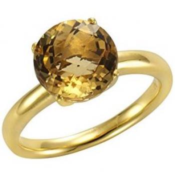 Jamelli Ring Silber 925 vergoldet mit echtem Citrin 10mm