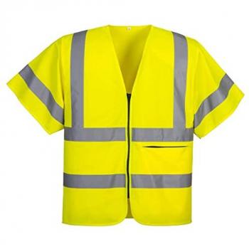Gilet zippé jaune à manches 3/4 S