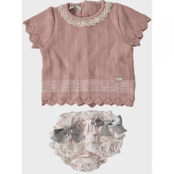 Dulce “Musa Rosa” – Atuendo Bebé Niña con Detalle de Lazos