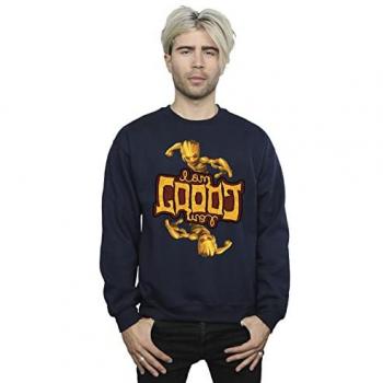 Felpa Blu Męska Marvel Guardians Of The Galaxy Groot Versione Inversa