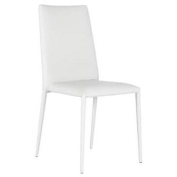 Cleo Sedia in Ecopelle Bianco Set di 4