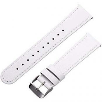UKCOCO Stilvolles Leder Armband für Galaxy Watch Active 20Mm (Weiß)
