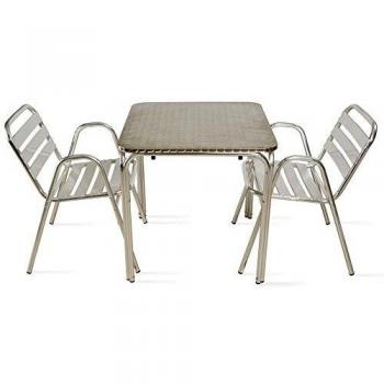 OviQuadrato: Tavolo e 2 Sedie in Alluminio