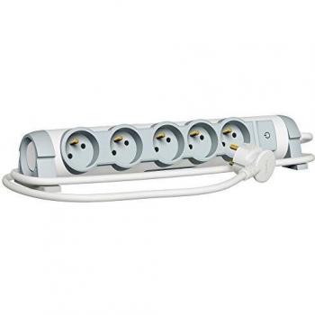 Rallonge MultiPrise Legrand 5 Prises Rotatif 3m 16A 230V Blanc Gris