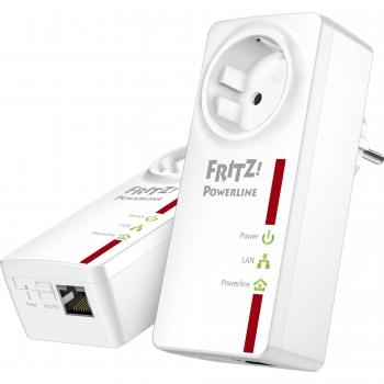 AVM FRITZ Powerline 520e Starter Set Kit Steckdosen Netzwerk LAN 500Mbps Adapter