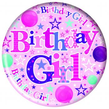 Simon Elvin Blue Birthday Girl Giant Badge (One Size)