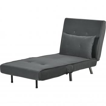HOMCOM Klappsessel mit Bettfunktion Dunkelgrau 77x88x83cm, Einzelsofa für Gäste