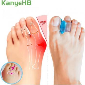 2pcs Blue Silicone Gel Hallux Valgus Toe Separator
