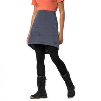 Jack Wolfskin Damen‑Alpengluehen‑Skirt – synthetisch, schwarz/blau – Größe L
