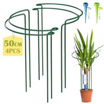Tall Green Plant Stand Pack – 4 Units, 50 cm Length, 4 mm Diameter, 2 Interlinking