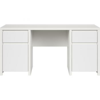 Bureau blanc stratifié 2 portes 2 tiroirs