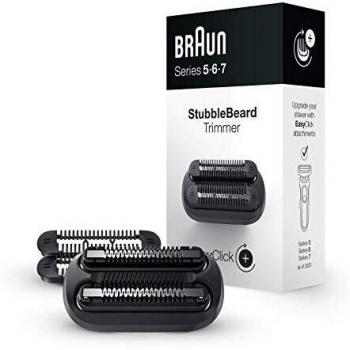 Braun Series 5 6 7 Shaver Stubble Trimmer Attachment, Four Length Options, EasyClick, Black