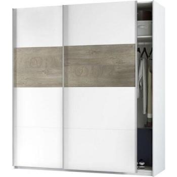 Armadio con doppie ante scorrevoli bianco rovere 180x60x200 cm – Verbania