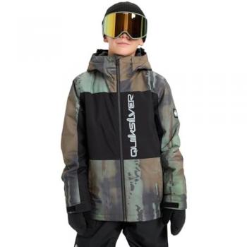 Quiksilver Junior-Snowboardjacke Side Hit Block – Kapuze, Größe 164–176 cm, hellgrün