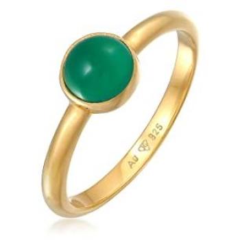 Elli Premium Anello Oro e Agata Verde