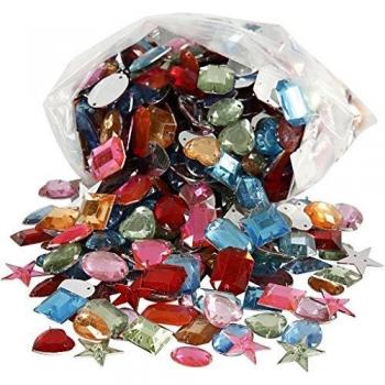 Pierres de Strass, 15-17mm, Couleurs Assorties, 210gr, 1 PQ. |