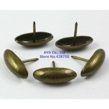 40 Antique Brass Olive Shape Upholstery Tacks (30x12x25mm)