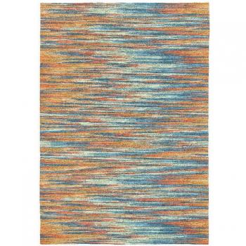Tapis coloré plat moderne rayé Izore 140x200 cm