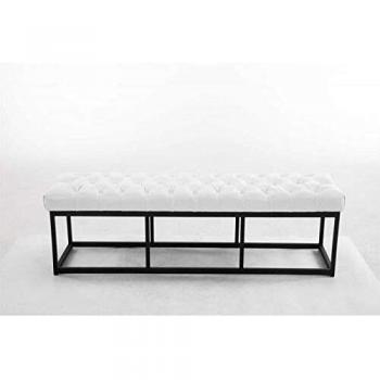 Amun Sitzbank (CLP) – 150 cm, schwarzes Metallgestell, Kunstlederbezug