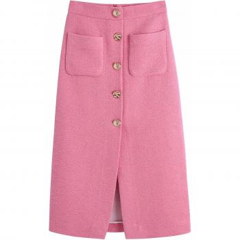 Falda Dividida Vintage de Lana para Mujeres