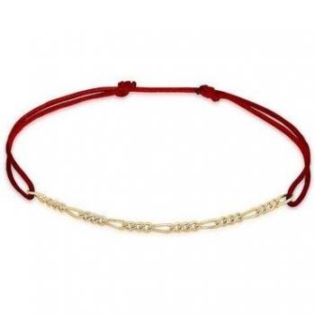 Elli Damenarmband Figaro – Rot, Nylon, 16 cm, 925 Silber, verstellbar