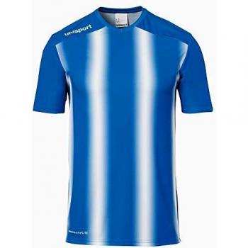 Uhlsport Men’s S‑Size Azure Stripe Tee – Short Sleeve