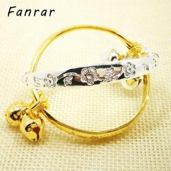 Silver-Plated Baby Flower Bracelets with Bells