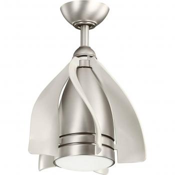 Ventilatore a soffitto LED Kichler Terna 38cm nichel/crema con telecomando