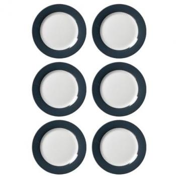 Dessert‑Teller „Doppio“ Ø 20 cm – 6‑er Frühstücks-Set, grau
