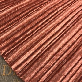 Terciopelo plisado acordeón ladrillo rojo 2 metros 150 cm para confección de vestidos y faldas