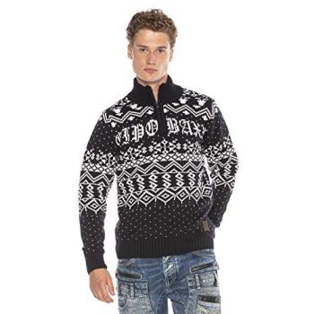CIPO & BAXX Damen Rundhals-Pullover Eisblau