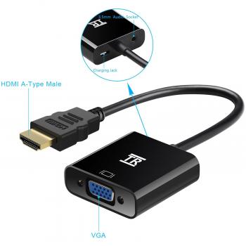 TechRise HDMI to VGA Converter with Audio Output