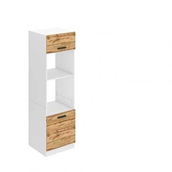 Armoire de Cuisine BELINI avec Rangement pour Micro-Onde, 2 Portes, 57,6x60x204 cm, Chêne Wotan