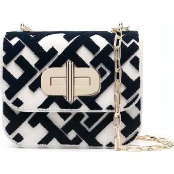Monogram Borsa Donna Tommy Hilfiger in Pelle Bianca
