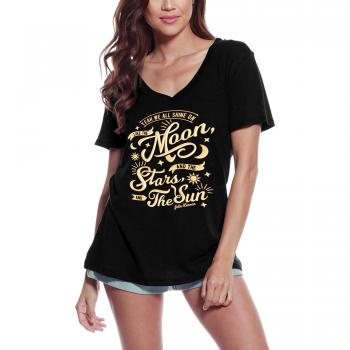 Frauen T-Shirt We All Shine On – Inspirierendes Grafik-Slogan T-Shirt L schwarz