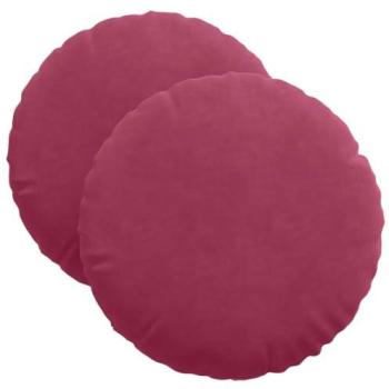 Coussin de siège haut de gamme – velours Bordeaux, diamètre 40 cm, épaisseur 13 cm, lot de 2