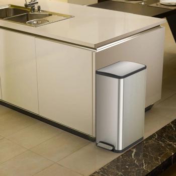 Poubelle à Pédale Ecoslim 2x20 L Argenté Mat EKO