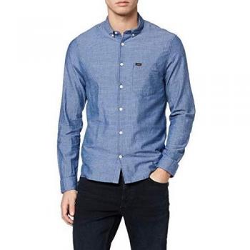 Vêtement homme Lee Slim chemisette bleue claire, XL