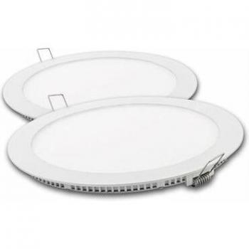 Éclairage LED rond en métal blanc 18W froid (2 unités)