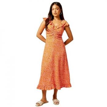 Orange Blossom Frill Front Jersey Mini Dress