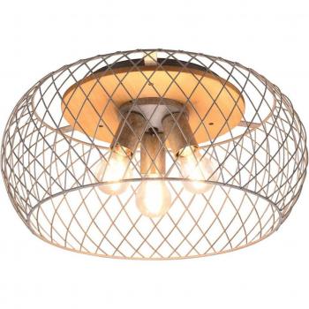 Plafoniera Trio Lighting Tamil con paralume a gabbia in nichel antico